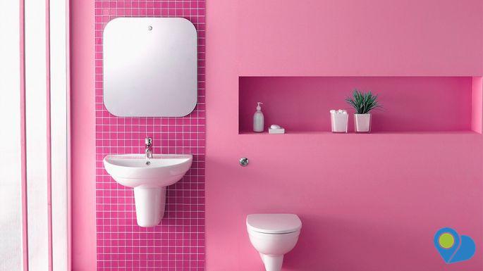 pretty in pink bathroom